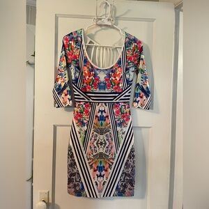 WOW Couture Multicolor Long Sleeve Dress